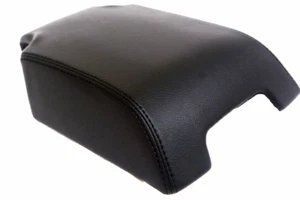 Fits 05-16 Land Rover LR3 Black Real Leather Center Console Lid Armrest Cover - Imagen 1 de 3