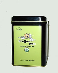 Dragon Well Premium Grüntee Bio Grüntee lose Blätter Tee 3 Unzen Dose 1 Stück - Bild 1 von 4