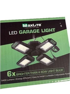 MaxLite LED Garage Lights Adjustable Panels Linkable Switched Power Cord NEW - Picture 1 of 6