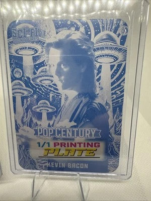 Placa de impressão ciano 2025 Leaf Pop Century Kevin Bacon assinaturas ficção científica 1/1 + - Imagem 1 de 4