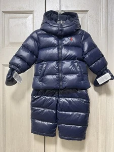 Ralph Lauren Baby 6 M Classics Navy 4-Teiler wasserabweisender Daunen Schneeanzug Kapuze - Bild 1 von 21