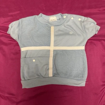 Vintage Baby Dior Boys Blue Short Sleeve Sweatsuit Shirt/Pants 18 Months ￼ - Image 1 of 4