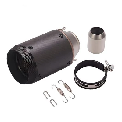 160mm Universal Motorcycle Bike Slip on Carbon Fiber Exhaust Muffler Pipe 51mm Foto 1 de 4