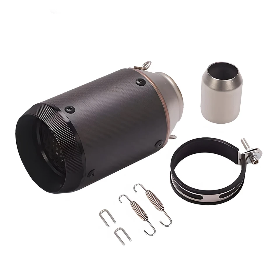 160mm Universal Motorcycle Bike Slip on Carbon Fiber Exhaust Muffler Pipe 51mm - Изображение 1 из 4