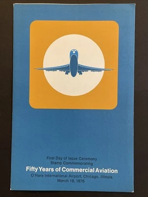 1976 Commercial Aviation Stamp 13c First Day Ceremony Program Sc# 1684 - Image 1 of 4