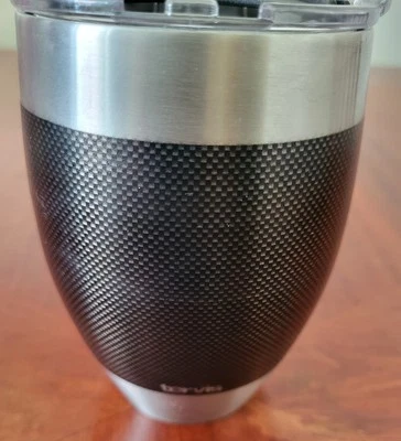 Vaso abatible de fibra de carbono negro/plateado Tervis de 12 onzas Foto 1 de 4