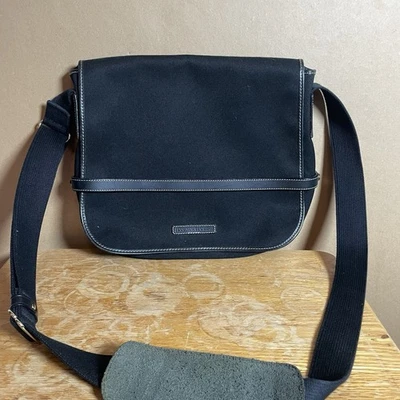 Bolso Bandolera Mensajero Dooney & Bourke De Colección Cuero Algodón Hecho en EE. UU. Foto 1 de 4