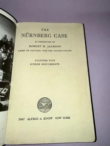 The Nurnberg Case, Robert H. Jackson 1st Edition Hardcopy 1947 - Imagen 1 de 10