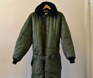 Vtg SEARS Work Quilted Insulated Winter Snowsuit Coveralls Jumpsuit 42-44 Tall L - Picture 1 of 8
