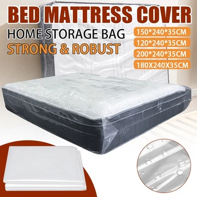 Queen King Mattress Bag for Moving and Storage 3.2 Mil Thick Plastic Cover Home