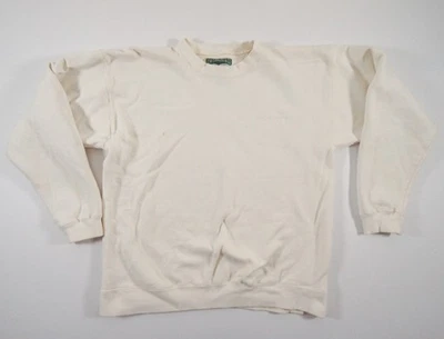 Vintage Levis Sweatshirt Mens Medium Cream Crew Neck 90s Sweater Logo Adult - Image 1 of 4