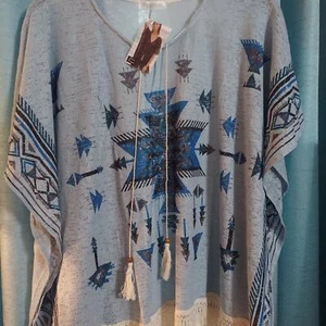 Boho style cover up Blue Kimono - Picture 1 of 3