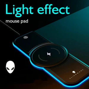 ALIENWARE LED RGB Mouse Pad Keyboard 15W Qi Wireless Phone Charging Desk - Picture 1 of 7