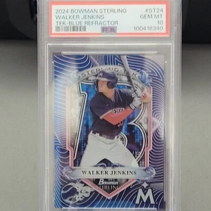 2024 Bowman Sterling Tek Blue Refractor Walker Jenkins 11/25 PSA GEM MT 10 - Picture 1 of 3