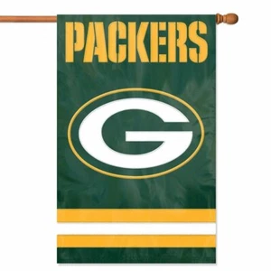 GREEN BAY PACKERS House Banner Flag PREMIUM Outdoor DOUBLE SIDED Embroidered - Picture 1 of 2