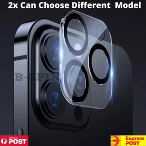 2 X iPhone 16 15 14 13 12 Pro Max Plus Camera Lens Protector Tempered Glass AU - Picture 1 of 12