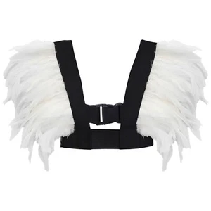 Unisex Shawl Stage Performance Shoulder Wrap Adjustable Feather Cape Cosplay - Picture 1 of 22