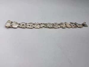Bracciale Liberty & Co Argento Massiccio Art Decò Zodiaco 1924 Birmingham. - Foto 1 di 16
