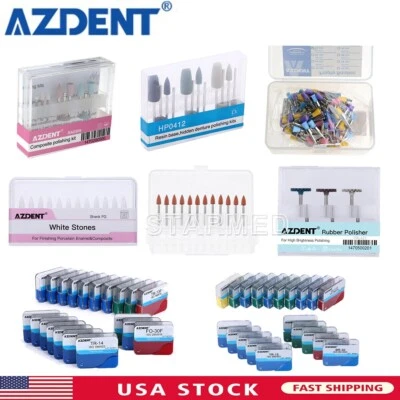 AZDENT Dental Diamond Burs Composite Polishing Burs White Stone for FG/RA/HP - Image 1 of 4