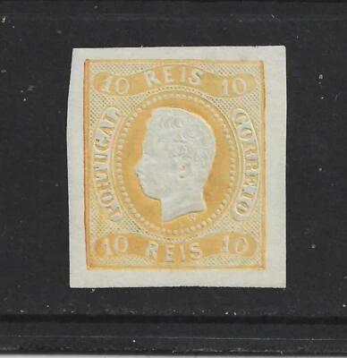 [Portugal 1866/1867 - Etiqueta Curvada Rey Luiz] 10 Valor Reis Impermeabilizado Foto 1 de 2