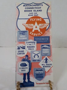 1959 Flying A Service Station Tidewater Oil Co. MA, CT, Rhode Island Straßenkarte - Bild 1 von 5