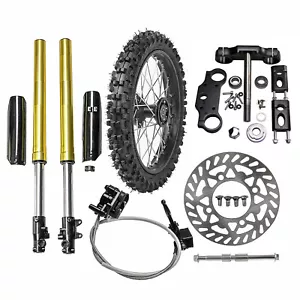 Front Forks Triple 14" Wheel Tire Disc Brake 15mm Dirt Bike XR50 CRF50 CRF110 70 - Picture 1 of 13