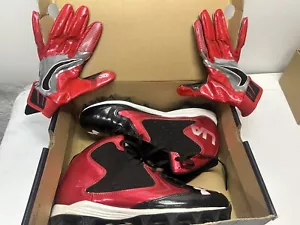 Under Armour UA Hammer MC Fußballstollen Nike Handschuhe rot/schwarz Herren US Größe 8,5 - Bild 1 von 10