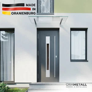 Glasvordach Edelstahl Klarglas Türvordach Haustür "SkyBridge" ORAMETALL nach Maß - Bild 1 von 12