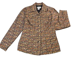 Retro Coldwater Creek Floral Jacket Sz XS Elegant Chintz Floral Colorful Blazer - Picture 1 of 9