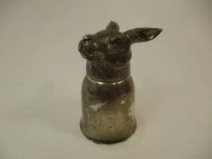 Vintage Silver Plated Metal Fox Hunting Goblet Cup Horn Rabbit Head - Picture 1 of 9