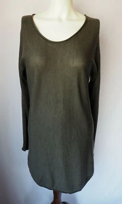 Max Studio 100% Extrafine Merino Wool Long Tunic Sweater Dark Green Size M - Image 1 of 4