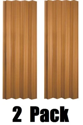 (2) ea LTL Home VS3280KL 32-36" x 80" Oak Finish Folding Accordion Vinyl Doors - Image 1 of 4