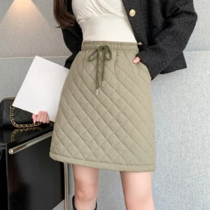 Women Puffer Quilted Skirts Warm Padded Snow Skorts for Outdoor Golf Drawstring - Picture 1 of 14