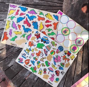 Vintage 1989/1993 Highlights Magazine & Barney Dinosaur Sticker Sheets Dino Sets - Picture 1 of 12