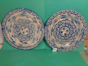 Temp-Tations 8" Blue Old World Ovenware Salad Plates, 2 Count (Used/EUC) - Picture 1 of 6