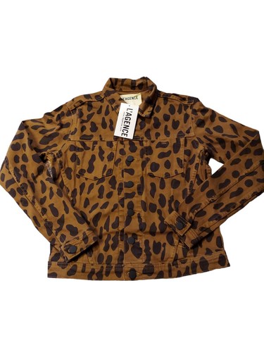 Giacca denim da donna stampa animale L'Agence Celine nuova con etichette taglia XS