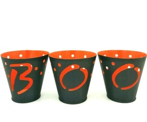 Hallmark Halloween BOO Metal Cut Out Tealight Candle Holders Votive Black Orange - Picture 1 of 8