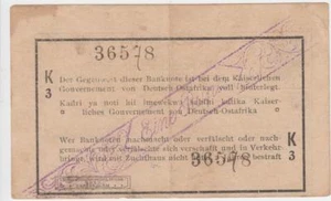 1 Rupee - Rare Variety, Misprint Dezentriert 1916 Colonies German East Africa - Picture 1 of 2