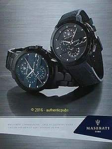 PUBLICITE MASERATI TIME MONTRE CHRONOGRAPHE COURONNE DE 2015 FRENCH AD PUB - Picture 1 of 1