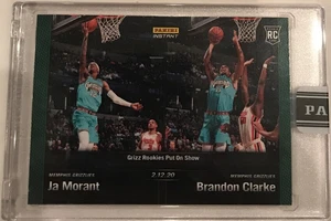 2019-20 Panini Green Instant #54 JA MORANT & BRANDON CLARKE Grizzlies RC SP 2/10 - Picture 1 of 3