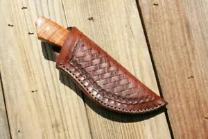 Custom Leder Messerscheide. Klein 5 1/2" x 2" mit Öffnung 1 3/8" - Bild 1 von 3