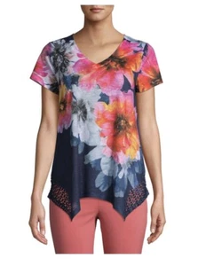 Time and Tru Damen Kurzarm Dolman Sublimation T-Shirt - Bild 1 von 6