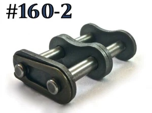 #160-2 DOUBLE ROLLER DUPLEX CHAIN MASTER CONNECTING LINK *PACK OF 2* - Picture 1 of 1