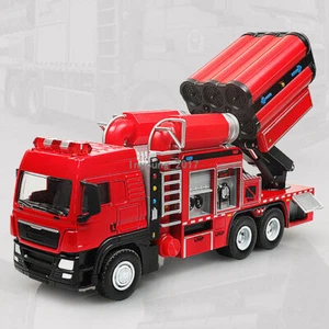 1/50 Smoke Exhaust Fire Truck Model Car Diecast Fire Engine Toy Toys for Boys - Picture 1 of 11
