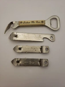 Lot of 4 Vintage Bottle Can Openers Burger Beer Advertising & Vaughn Quick Easy - Picture 1 of 7