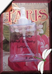 Bio Rosenwasser Hand & Body Lotion Parabenfrei Tierversuchsfrei 8 Unzen - Bild 1 von 1