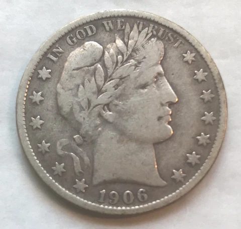 1906- s Barber half ,scarce Cover