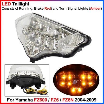 Luz trasera integrada LED 12V con señales de giro para Yamaha FZ600/FZ6/FZ6N 04-09 Foto 1 de 4