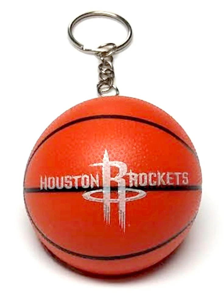 HOUSTON ROCKETS NBA MINI 2" ROUND BASKETBALL KEYCHAIN RETIRED 2015 DECORATION - Image 1 of 1
