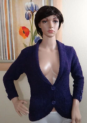 NUEVO CON ETIQUETAS ECI NY púrpura manga 3/4 botones cuello chal botón cárdigan suéter, XS Foto 1 de 3